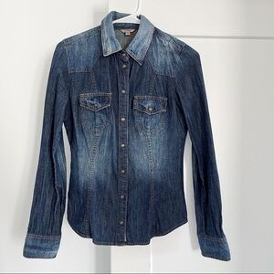 Vintage Guess Denim Button Down Long Sleeve Shirt